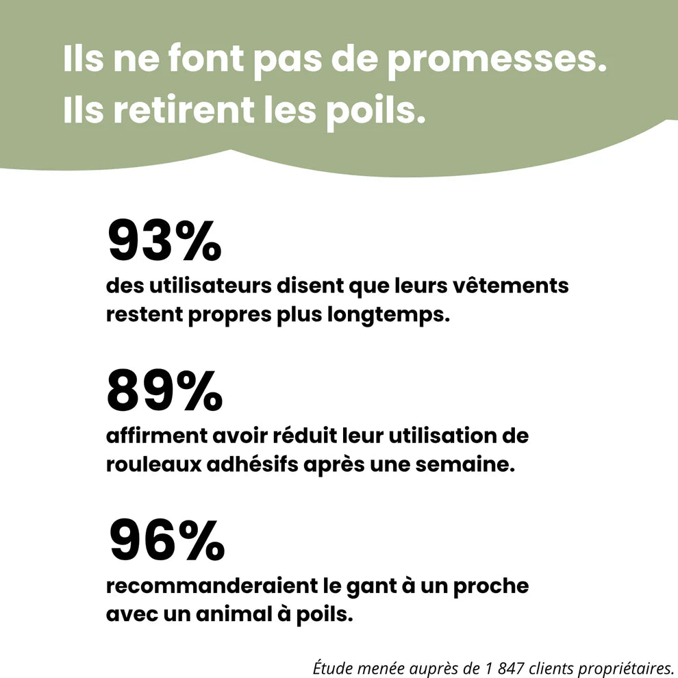 Intérieur propre grâce au gant anti-poils