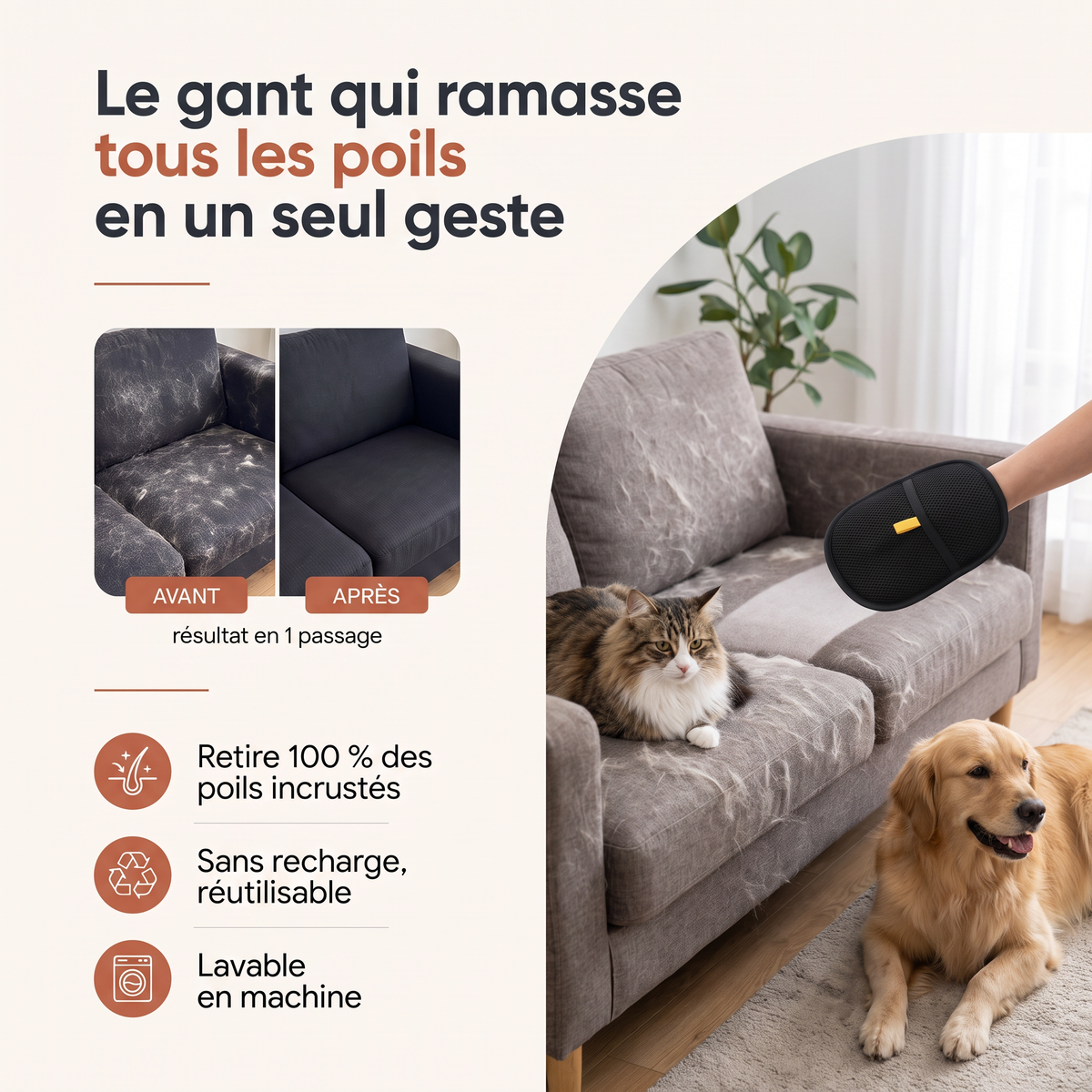 Gant contre les poils